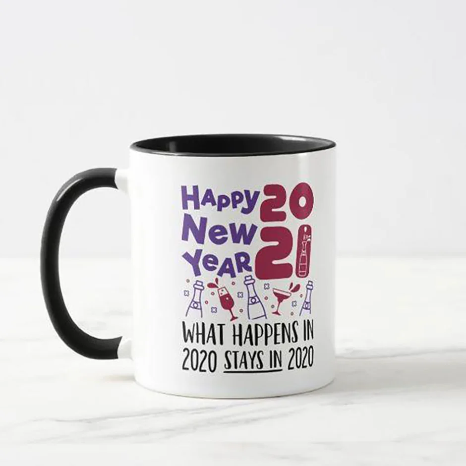 Full Print Two Tone Color Handle Hot Sale Gift Set Coffee Color Ceramic Mug Cup With logo