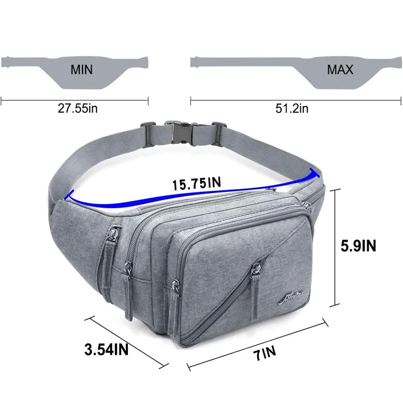 Waterproof fanny pack waist bag pack for men women hip bum bag with water bottle holder outdoors