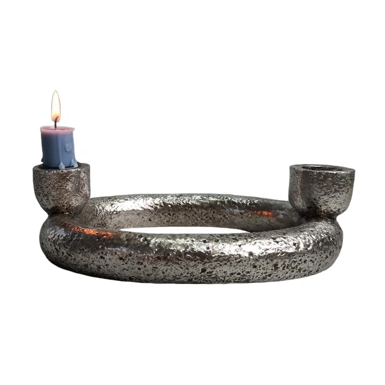 2 Type Using Carefully crafted resin Ring with unique shape multifunctional Candle Holder Candlestick Holder Pillar Candle Stand