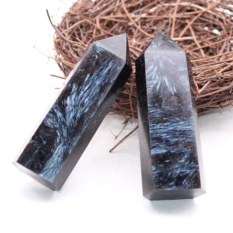 Natural Astrophyllite Pipe quartz Wand Crystal point healing 5screens 1PC HB107 