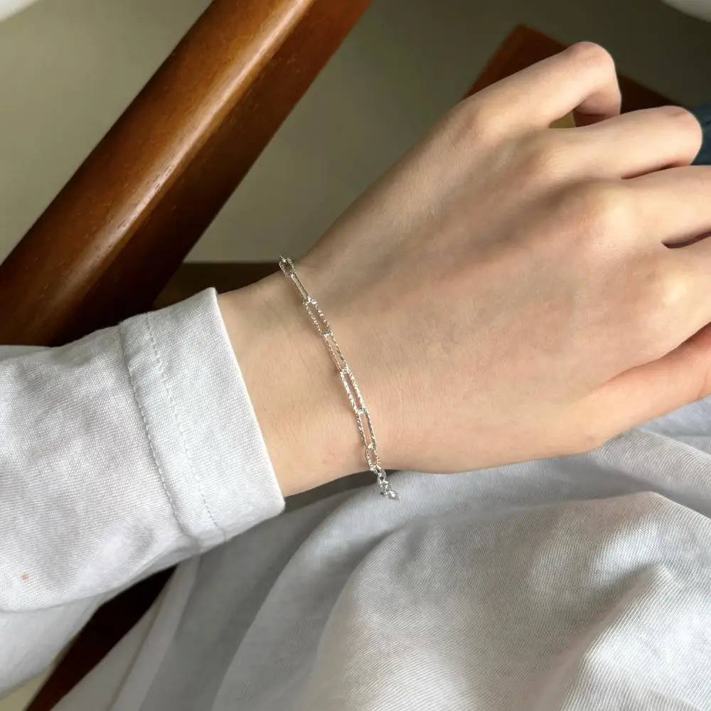 KAKODIY Ms. KAKODIY shows adjustable simple personality luxury custom 925 sterling silver paper clip chain bracelet for women detail 8