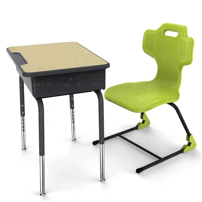 Standard classroom desk and chair Study Single adjustable Classroom Desk and Chair