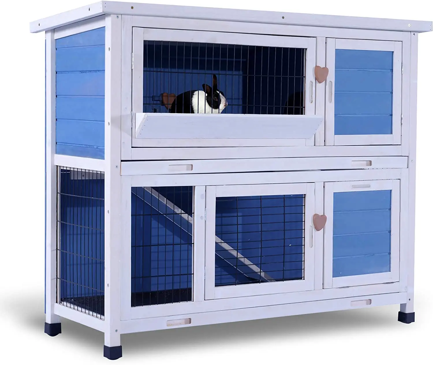 Wooden Chicken Coop Rabbit Hutch Pet Cage Wood Small Animal Poultry Cage Run 