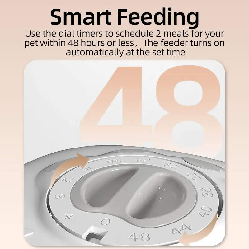 2 Meals Timed Automatic Dog Feeder Dual Bowls Smart Cat Food Dispenser Wet Dry Pet Food Dispenser Pet Feeder Cat Accessories - Image 3