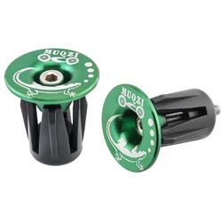 Bouchons Guidon Vélo MUQZI - Aluminium - Tête De Mort Noir - VTT/Road/BMX