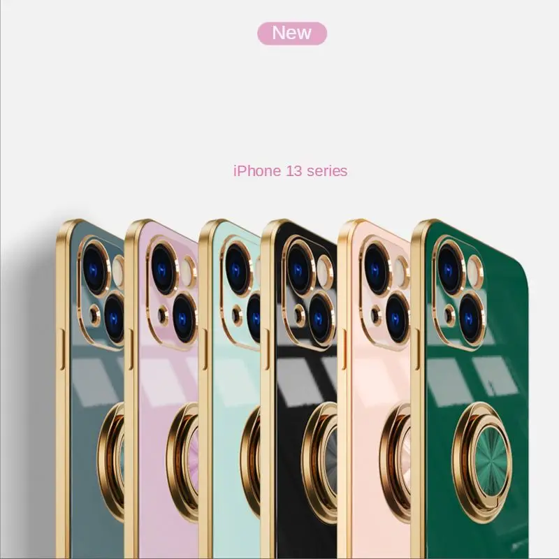 Mobile Accessories Phone Case Magnetic Suction Ring For iphone 13 12 Pro Max  Luxury Design Phone Cover Soft Case Capa