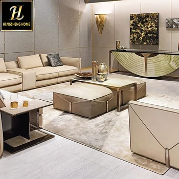 Home And Hotel Use Italian Modern Furniture Irregular Modular Set Coffee Table Rectangle Extra Large Coffee Table