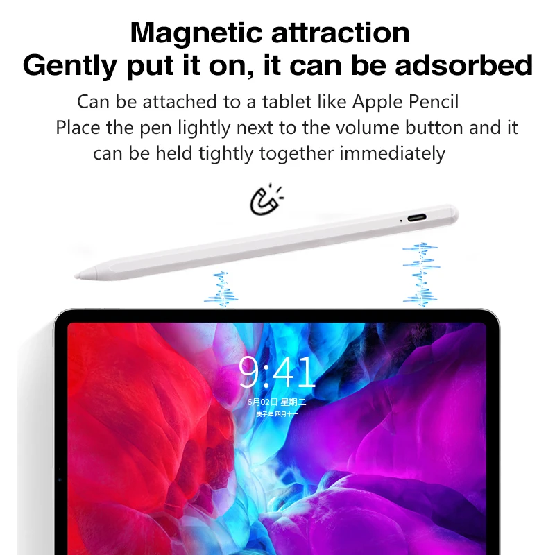 Wisoneng China Smart Soft Fine Tip Digital Capacitive Touch Screen Pencil Metal Active Tablet Stylus Pen for Apple iPad Android