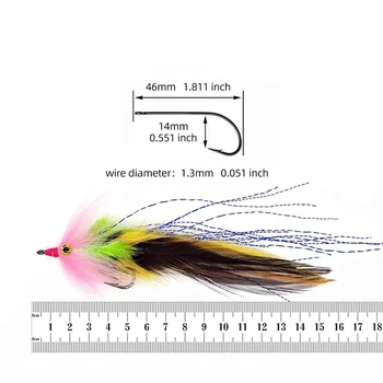 Colorful Dream Ribbon Fish Fly Hook Stainless Steel Live Bait Fly Fishing Lure Imitation Handmade Fly Tying – Hooks – view 5