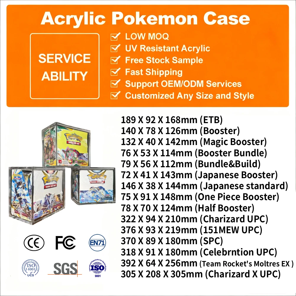 Clear Japanese 25th Anniversary Collection Uv Protector Case High Class TCG Cards Pokemon Acrylic Booster Box with Magnet Lid Clear Japanese 25th Anniversary Collection Uv Protector Case High Class TCG Cards Pokemon Acrylic Booster Box with Magnet Lid