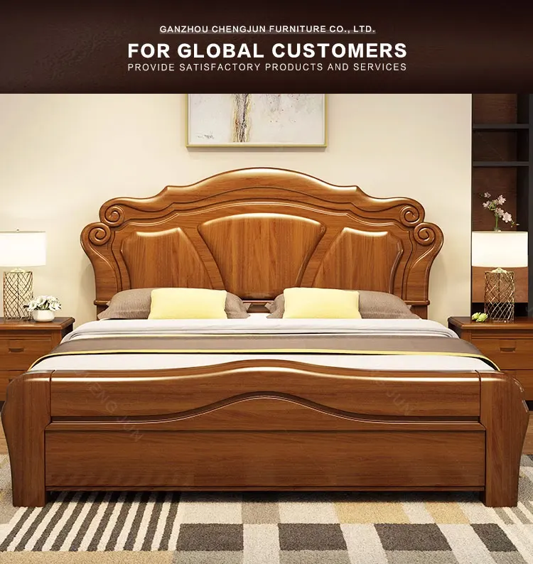 Factory Wholesale Chinese Solid Wood Storage Bed 1.5/1.8 Single And