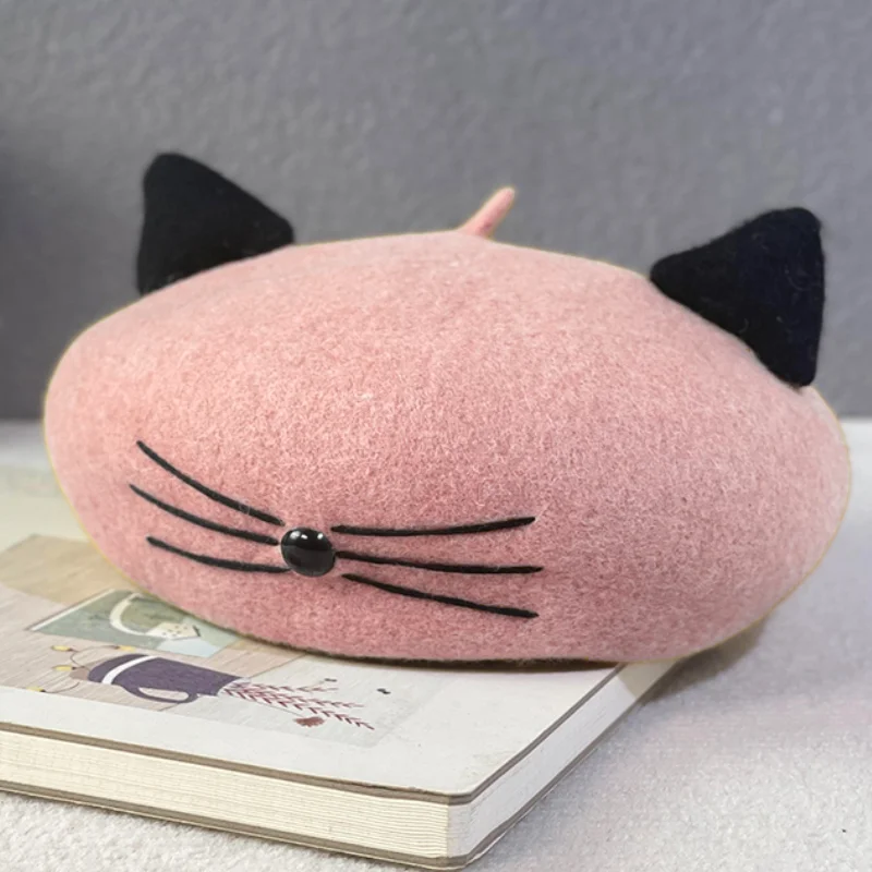Warm Painter Fashion Runway Vintage Wear Kids Cat Ears Beret 