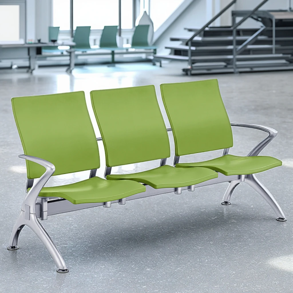 Heavy-Duty Dual Steel Frame Modern Hospital Seating System with Quick-Connect Legs for Commercial Use in Schools 4
