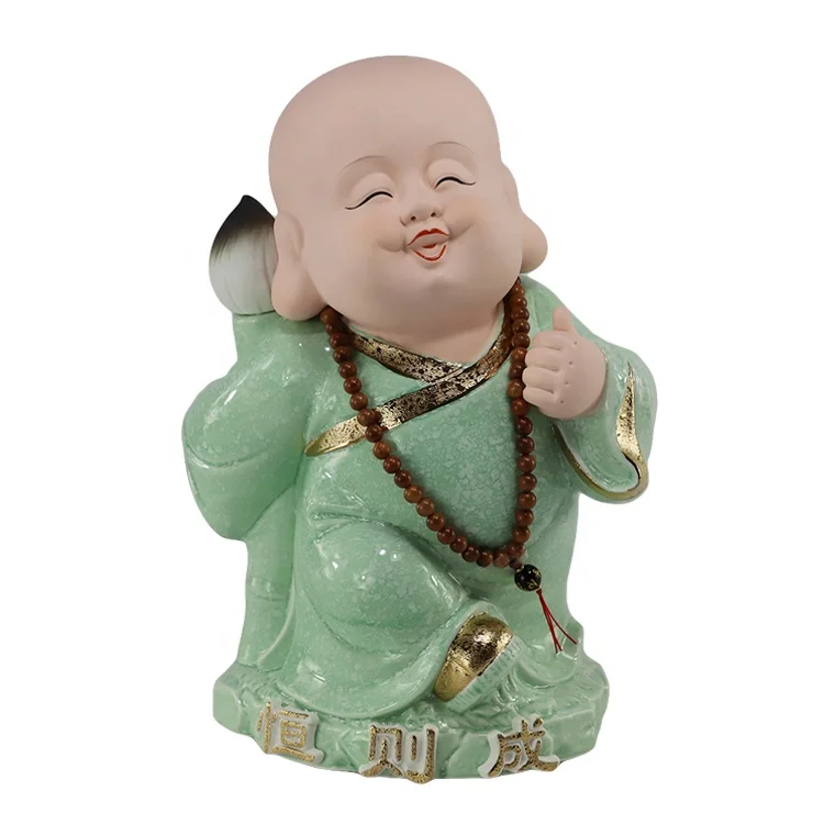 Handicraft Personalized Ceramic Small Buddha Statue Monk Figurines Bouddha Ornament For Sale manufacture