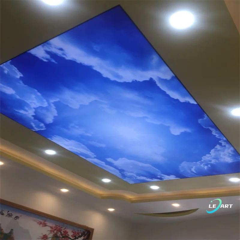 Decorative Aluminum Ceiling Decorations Panel with Sky Scene Waterproof Images Suspended Ceiling Design