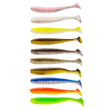 12cm Silicone PVC Saltwater Swimbait T-Tail Soft Bait Fishing Lure Double Color Worm Grub Paddle Tail Plastic – Soft Lure – view 2