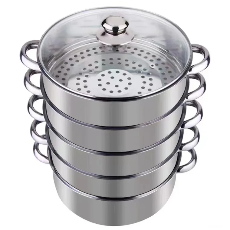 5 Layers Large Soup Steamer With Handles Kitchen Stainless Steel 5 Tier ...