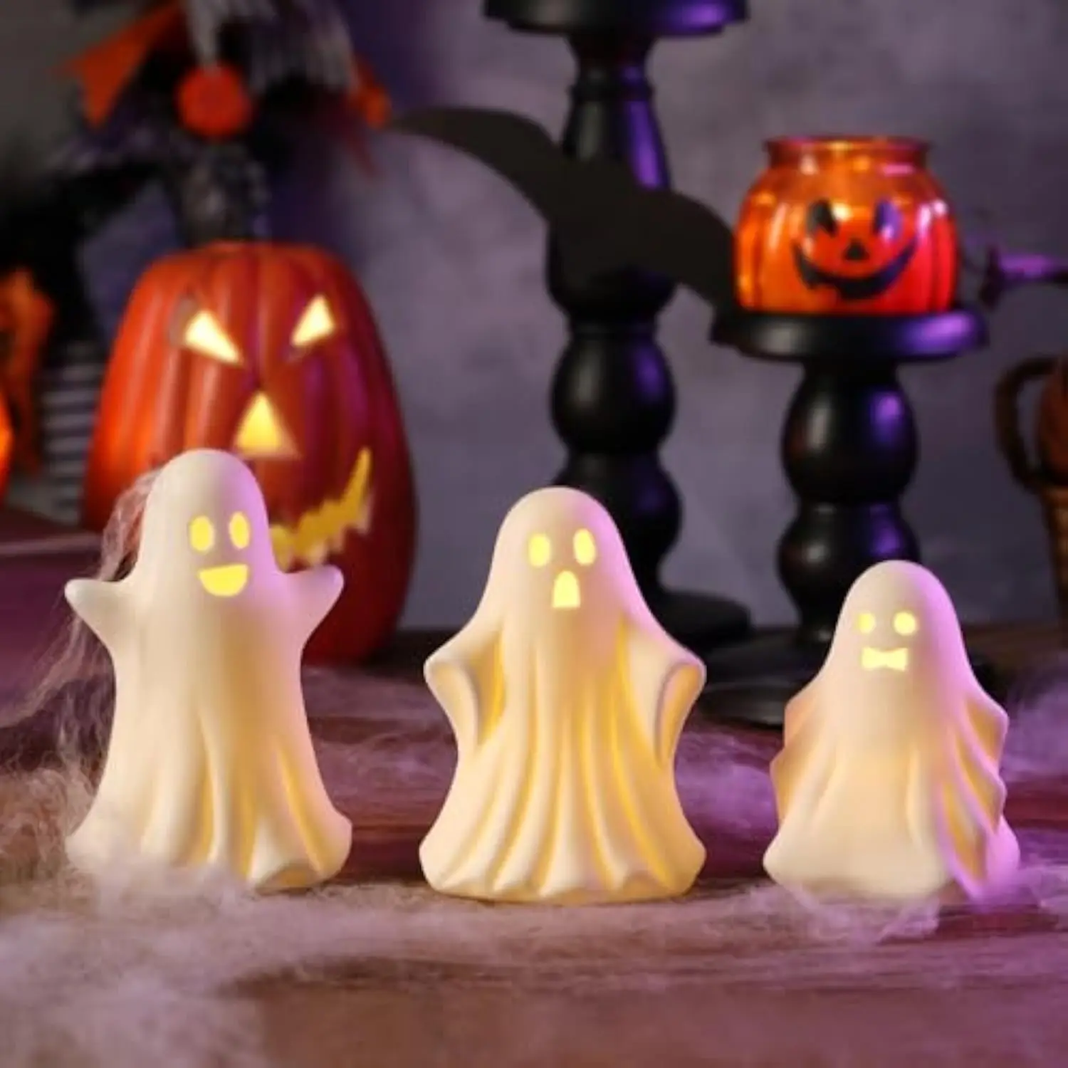 Customizable Gothic Ceramic Ghost Glowing, Halloween Ghost Decoration, Suitable for Halloween Home Interior Decoration