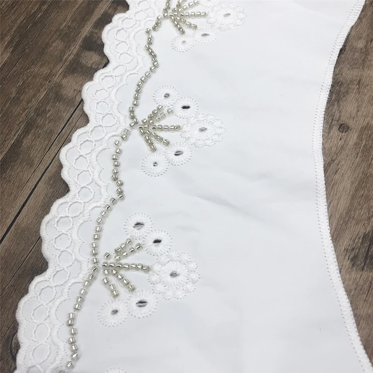 Lace Beads Fabric Embroidery Hanfu Accessories Three-dimensional Embroidery False Collar