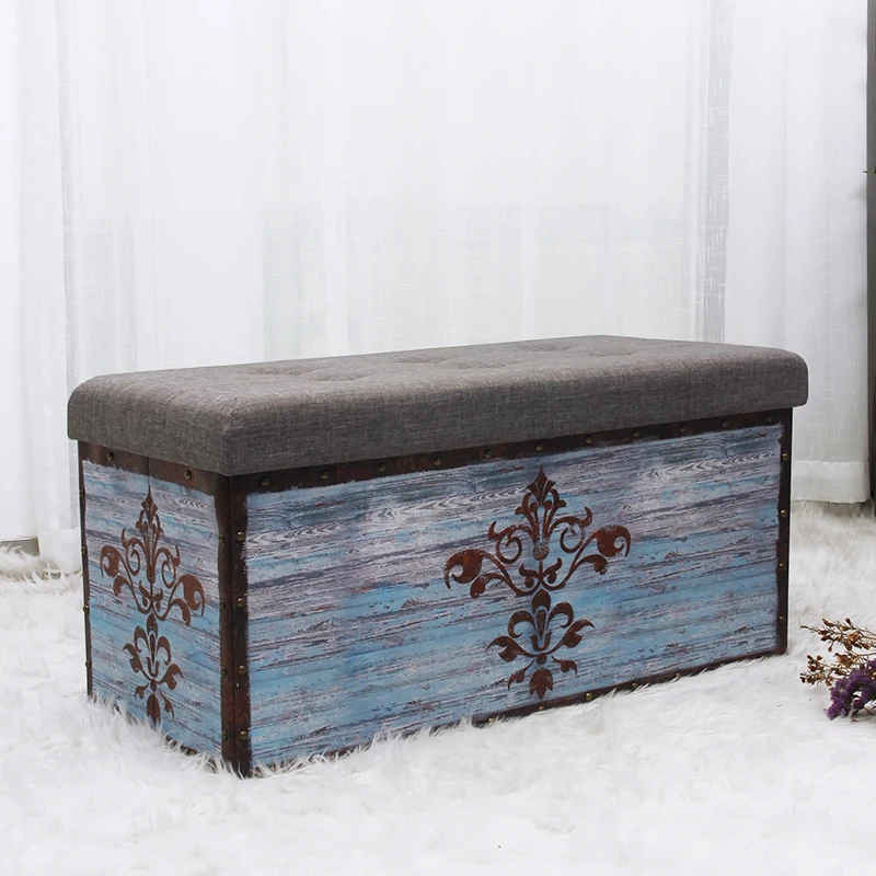 Hstex High Quality Hot Sale Storage Ottoman Folding Storage Ottoman Storage Box Bench