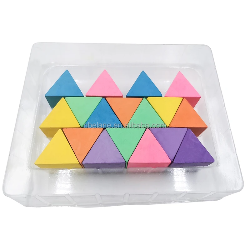 Educational Novelty 15 Pieces of Pyramid Shaped Chalk Non Toxic Triangle Sidewalk for Kids