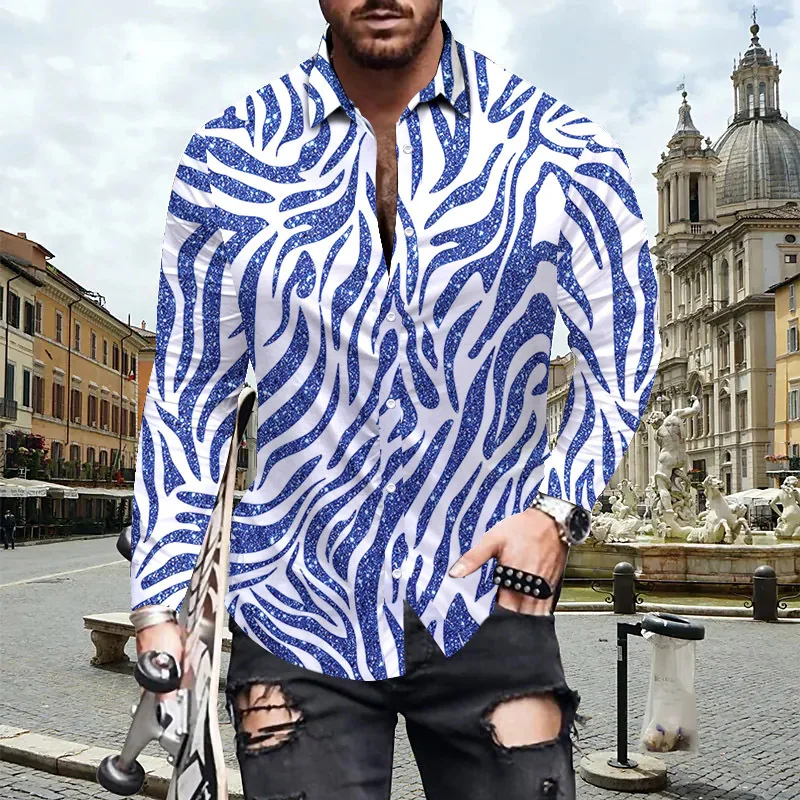 Camisas casuales de moda para hombre Slim Fit y transpirable 3D
