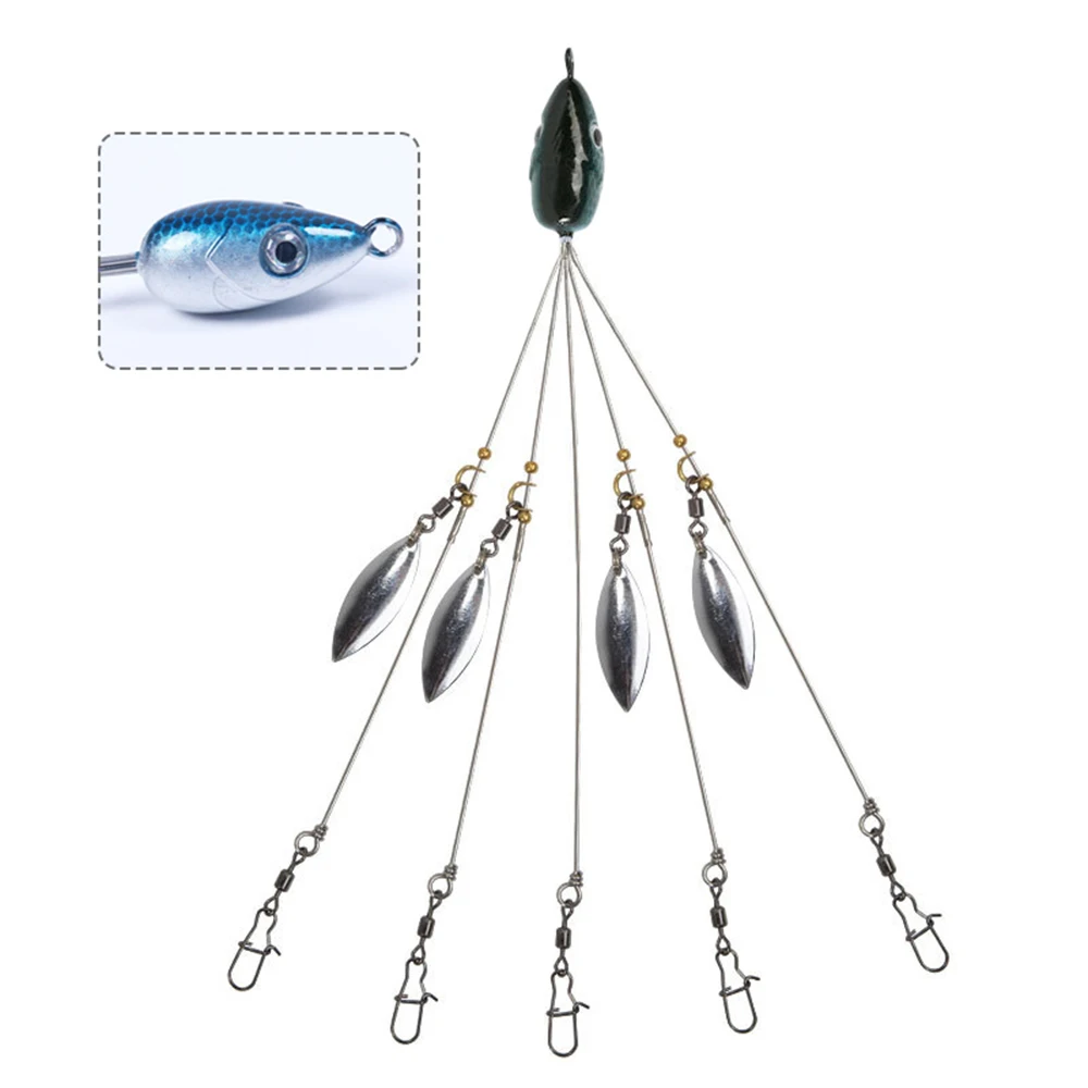 SNEDA New Product 5 Arms Alabama Umbrella Rig Fishing Lure 21.5cm17g Bait  Rigs with Barrel Swivels for Bass Lures