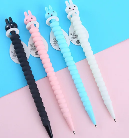 Korean Version Cartoon Girl Heart Small White Rabbit Automatic Pencil Mechanic Pencil for Students