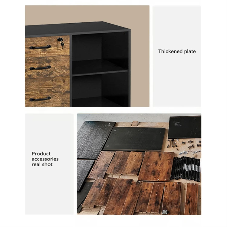 YQ навсегда 3 ящиками мобильный шкаф для документов с замком хранения юридические услуги/вставкой и принтом в виде надписей Размер офисные