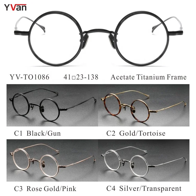 Handcrafted Retro Small Round Optical Frame Glasses Good Quality Titanium Metal Spectacle Eyeglasses Solid Pattern Made Vietnam