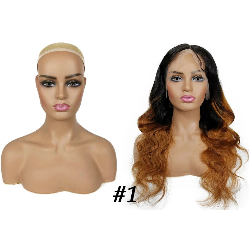 Realistic Female Mannequin Head with Shoulders for Wigs Display