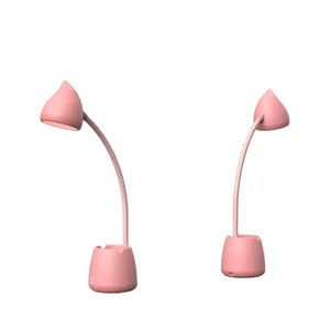 LED Small Desk Lamp, Desk Light for Kids, Desktop Study Lamps with Pen Holder and Phone Holder