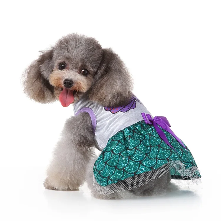 Good Quality Wholesale Mermaid Design Dog Costume Birthday Party Elegant  Dog Clothes for Europe