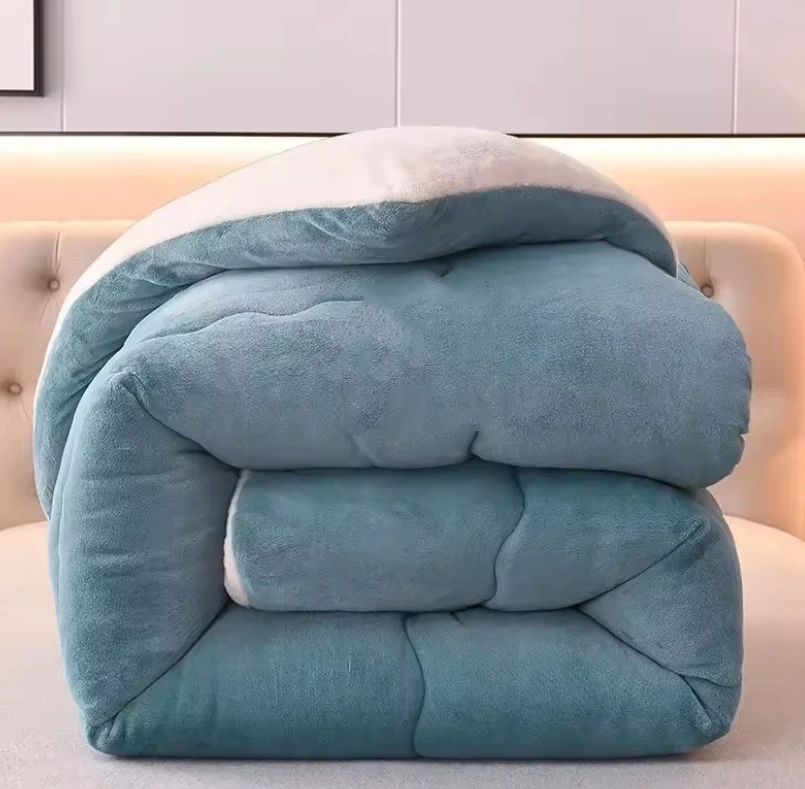 Fluffy Flannel Sherpa Polyester Quilt