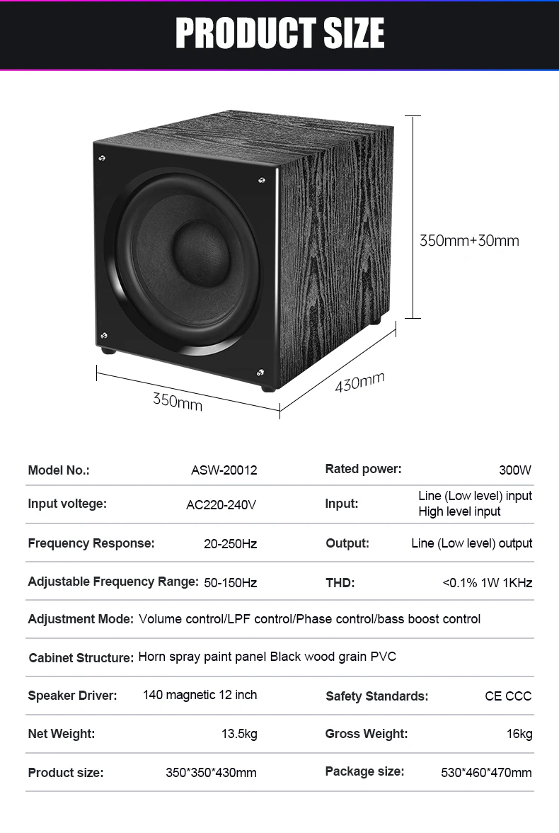Audio Subwoofers Factory Professional Audio 140mm 12 Inch Home