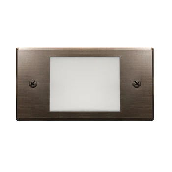 G4 12V Low Voltage Outdoor Brass LED Garden Light Recessed Step with Flat Plate Face 2700/3000K CCT Landscape AC/DC Power Supply