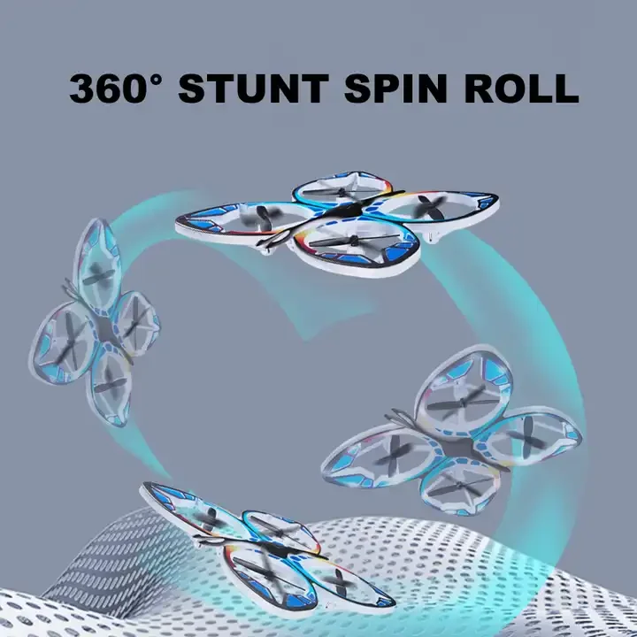 DWI DOWELLIN 2.4G Remote Control  Butterfly Drone Toys Altitude Hold Mode With Colorful Lights Drone for Kids