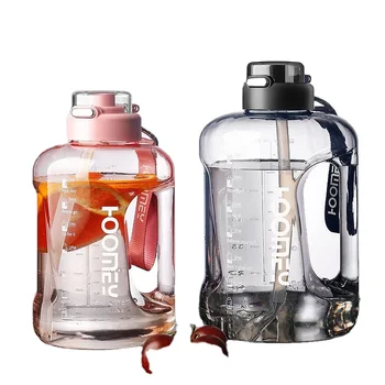 Hot Sale Portable Travel 2500Ml Large Capacity Plastic Ton Ton Barrel Straw Water Bottle Sports Inspirational Water Cup