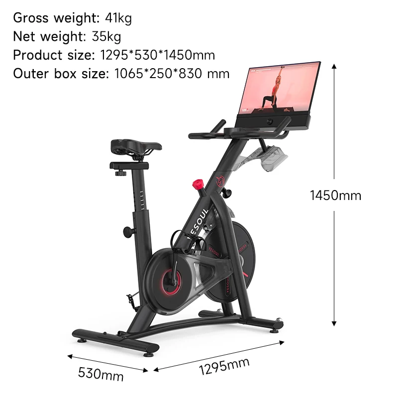 Factory Custom Logo Stationary Cycling Bike Home Fitness Gym Equipment Studio Indoor Exercise Spin Bike With Screen
