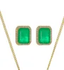 Emerald Gold stud earrings
