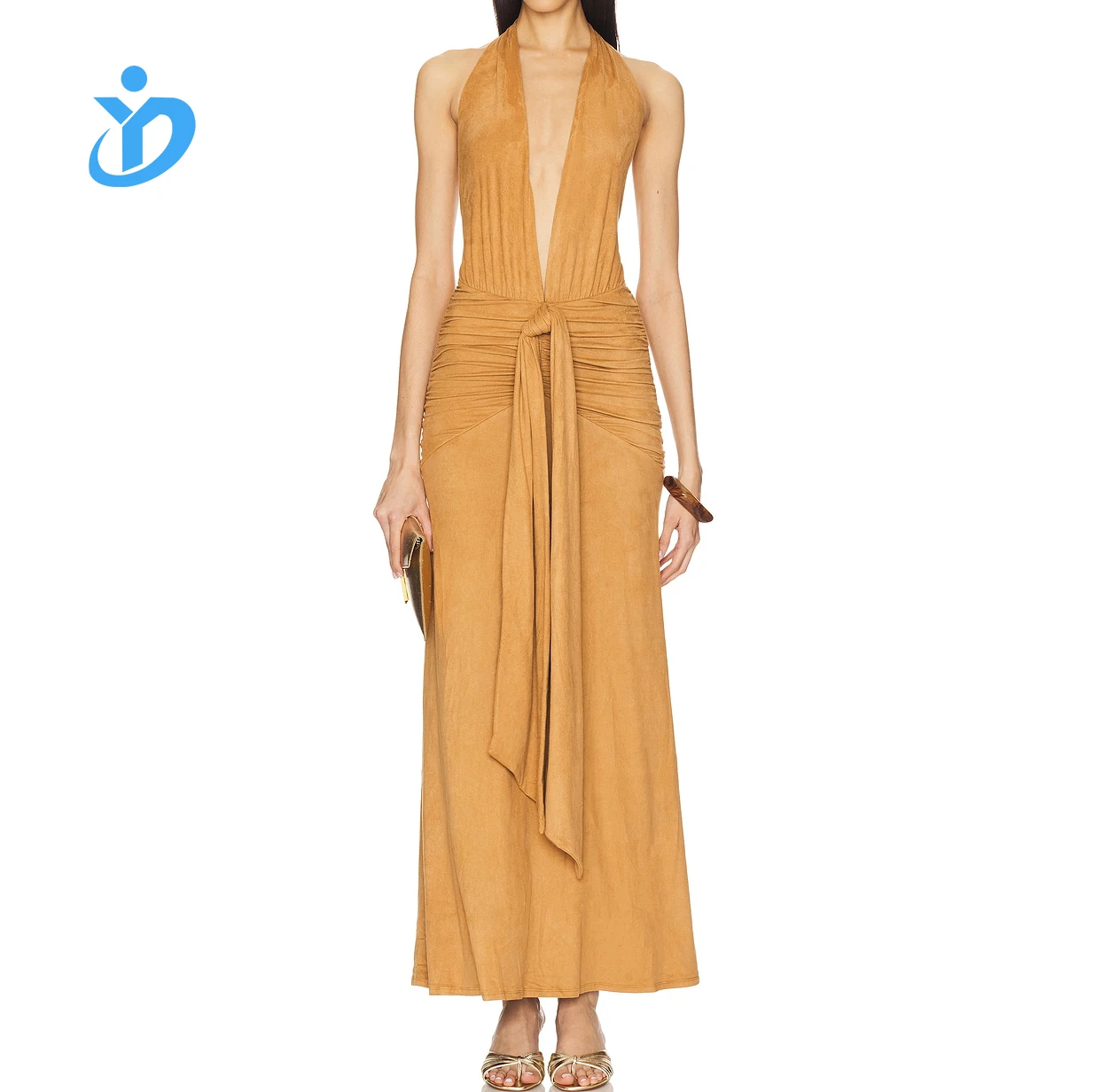 suede backless dress Floral Jacquard Lace Up Backless Split Hem Satin Dress – Parthea Fashion