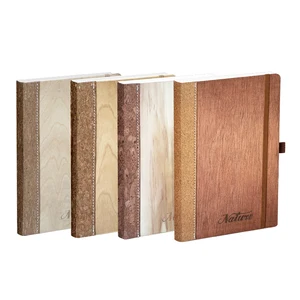 A5   Eco-friendly Natural Material Notebook  Wood Joint Cork Hardcover Journal Diary  Notebook with Band