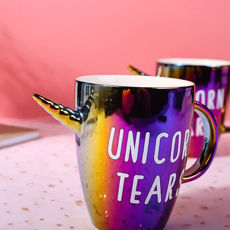 Seaygift Personalized Unique Cute 3D Unicorn Shaped Ceramic Mug With  Rainbow Handle Unicorn Coffee Mug Cup