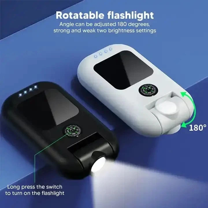 Mini 1000mah Power Bank with Clip Flashlight - Emergency LED Light