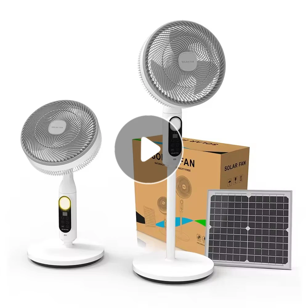 Power Dream Factory Price High Quality Large Electric Rechargeable Solar Floor Standing Fan