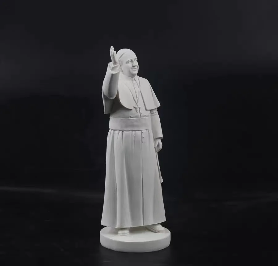 Italy Vatican Holy Emperor Pope Francis 3D Printed Resin Statue 24cm
