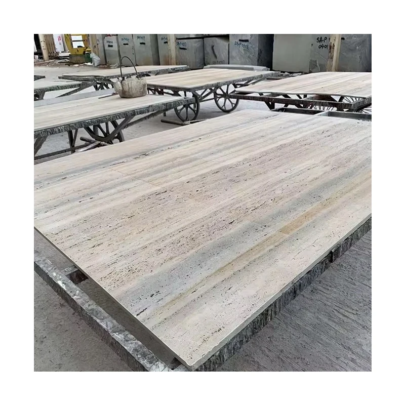 High Quality Silver Travertine Tile Slab Polished Modern Outdoor Mosaic Pool Wall Cladding Wholesale Silver Travertine Marble