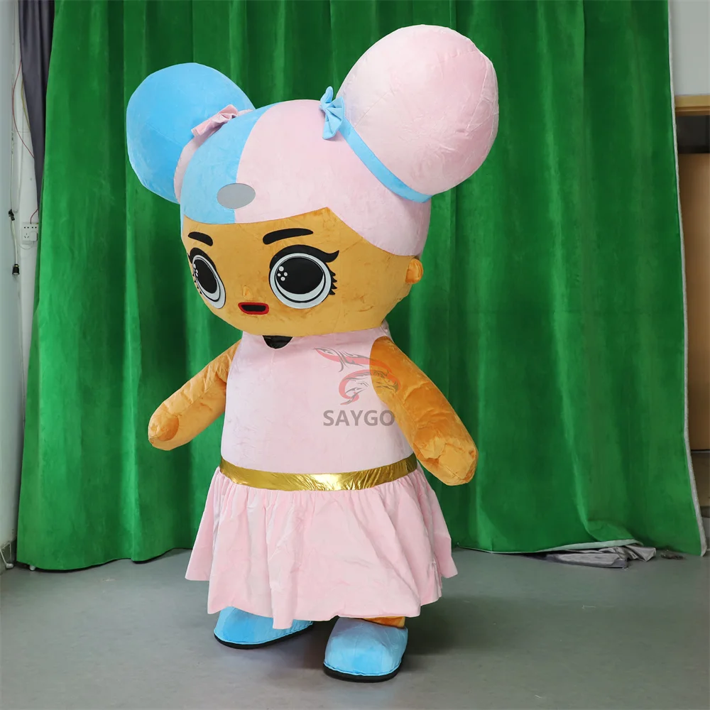 SAYGO Inflatable Commercial Cartoon LOL Girl Mascot Costume Cosplay TV&Movie for Halloween Party Dressing Promotion Available