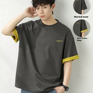 OEM & ODM Laqian Style Men's Summer Embroidered Luxury Light Letter Polyester/Cotton Knitted Fabric