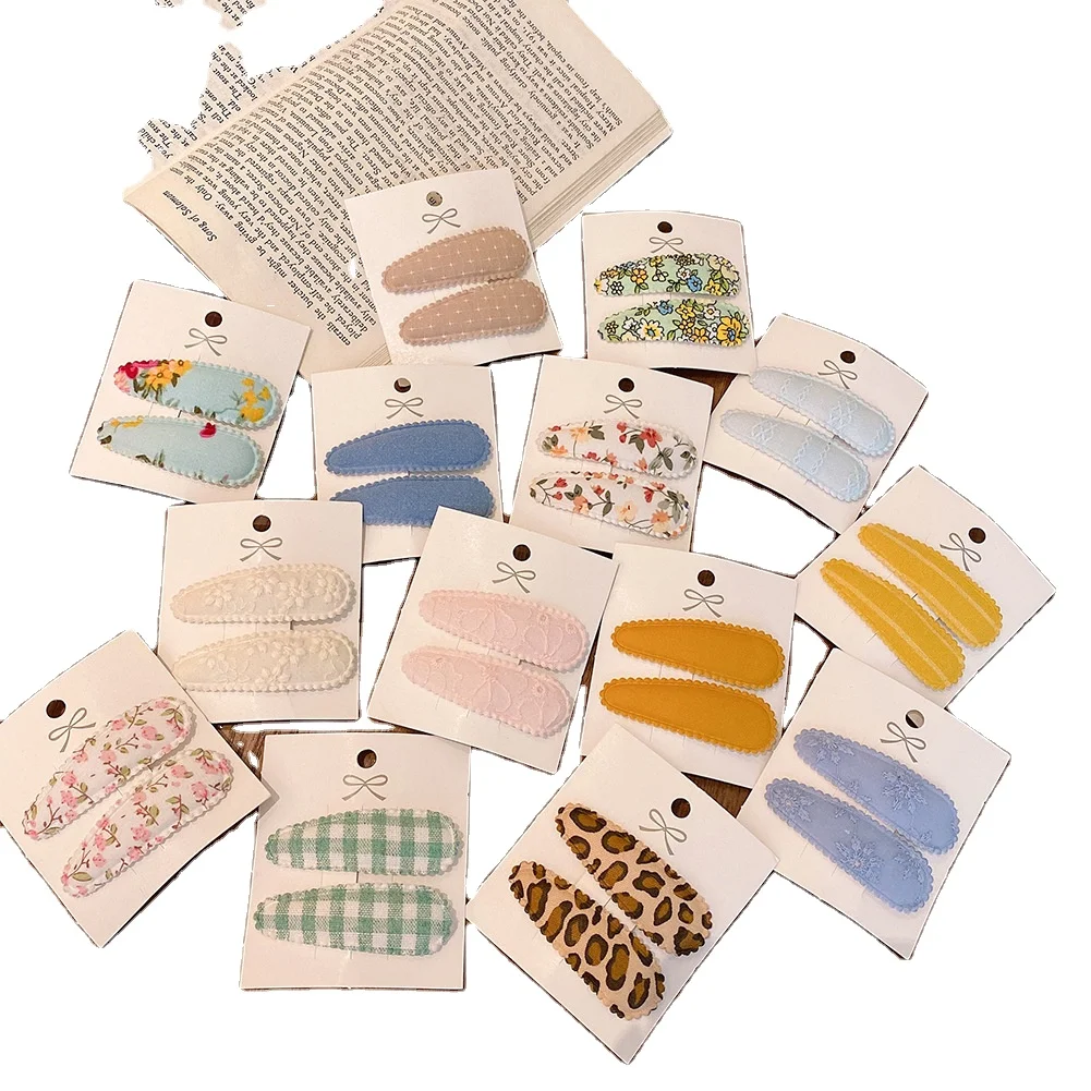 2023 Girls Handmade Fabric Snap Clips Baby Girls Hair Clips Toddler